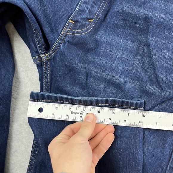 Levis 505 Jeans Mens 36x34 Blue Denim Straight Fit Dark Wash Cotton Pants EUC - Picture 10 of 12